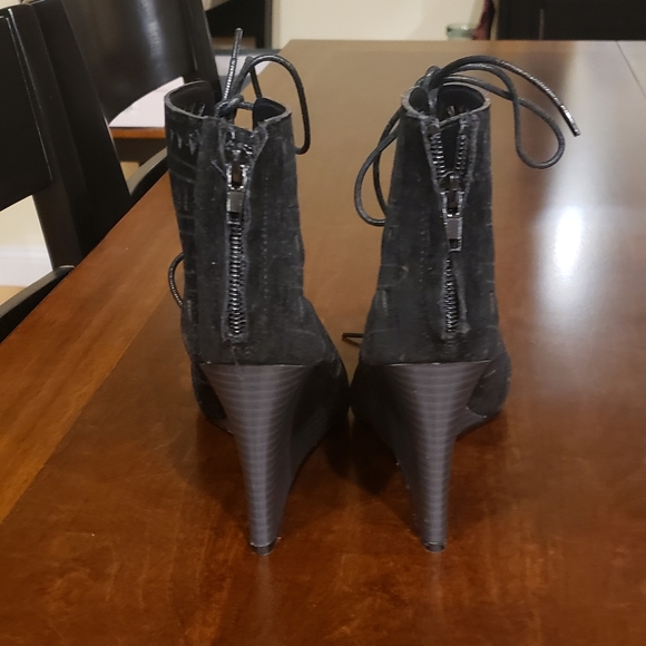 Lace Up Wedge Booties - Picture 3 of 7